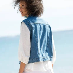Jasje in jeans, zonder mouwen