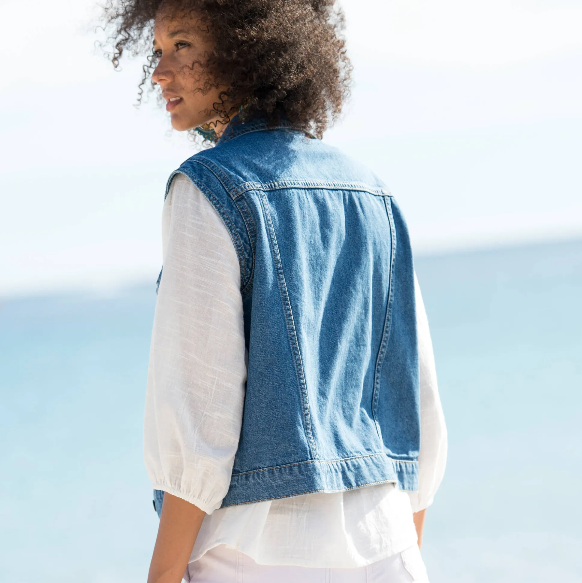 Jasje in jeans, zonder mouwen