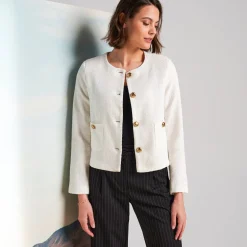 Jasje met knoopsluiting, tweed