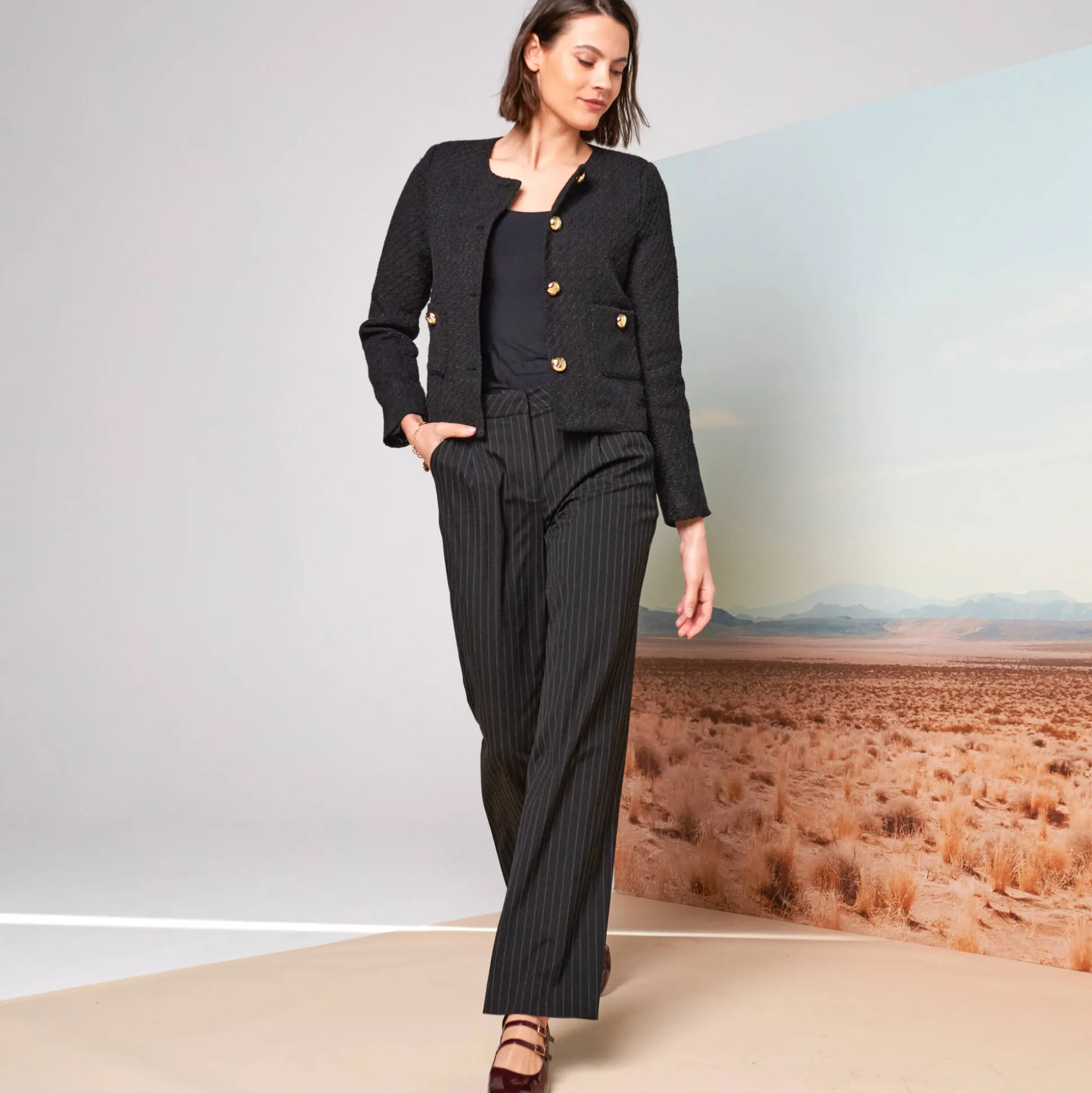 Jasje met knoopsluiting, tweed