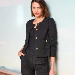 Jasje met knoopsluiting, tweed