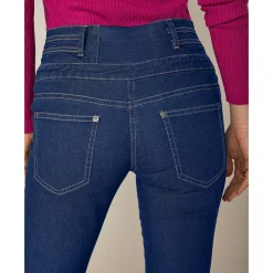 Jeans in bootcutmodel met hoge taille - binnenpijplengte 75 cm