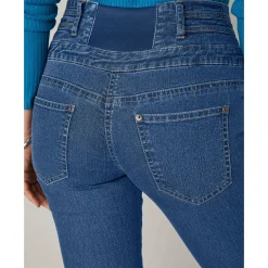Jeans in bootcutmodel met hoge taille - binnenpijplengte 75 cm