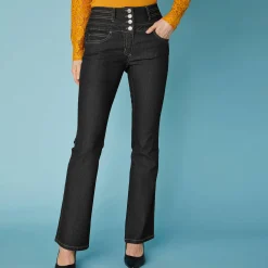 Jeans in bootcutmodel met hoge taille - binnenpijplengte 75 cm