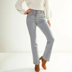 Jeans in bootcutmodel met hoge taille - binnenpijplengte 75 cm