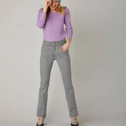Jeans in bootcutmodel met hoge taille - binnenpijplengte 75 cm