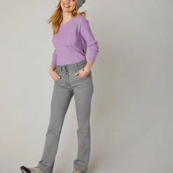 Jeans in bootcutmodel met hoge taille - binnenpijplengte 75 cm