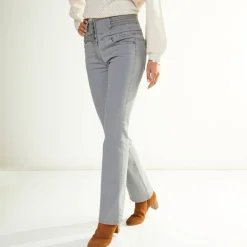 Jeans in bootcutmodel met hoge taille - binnenpijplengte 75 cm