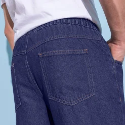 Jeans in lichte denim met elastische taille