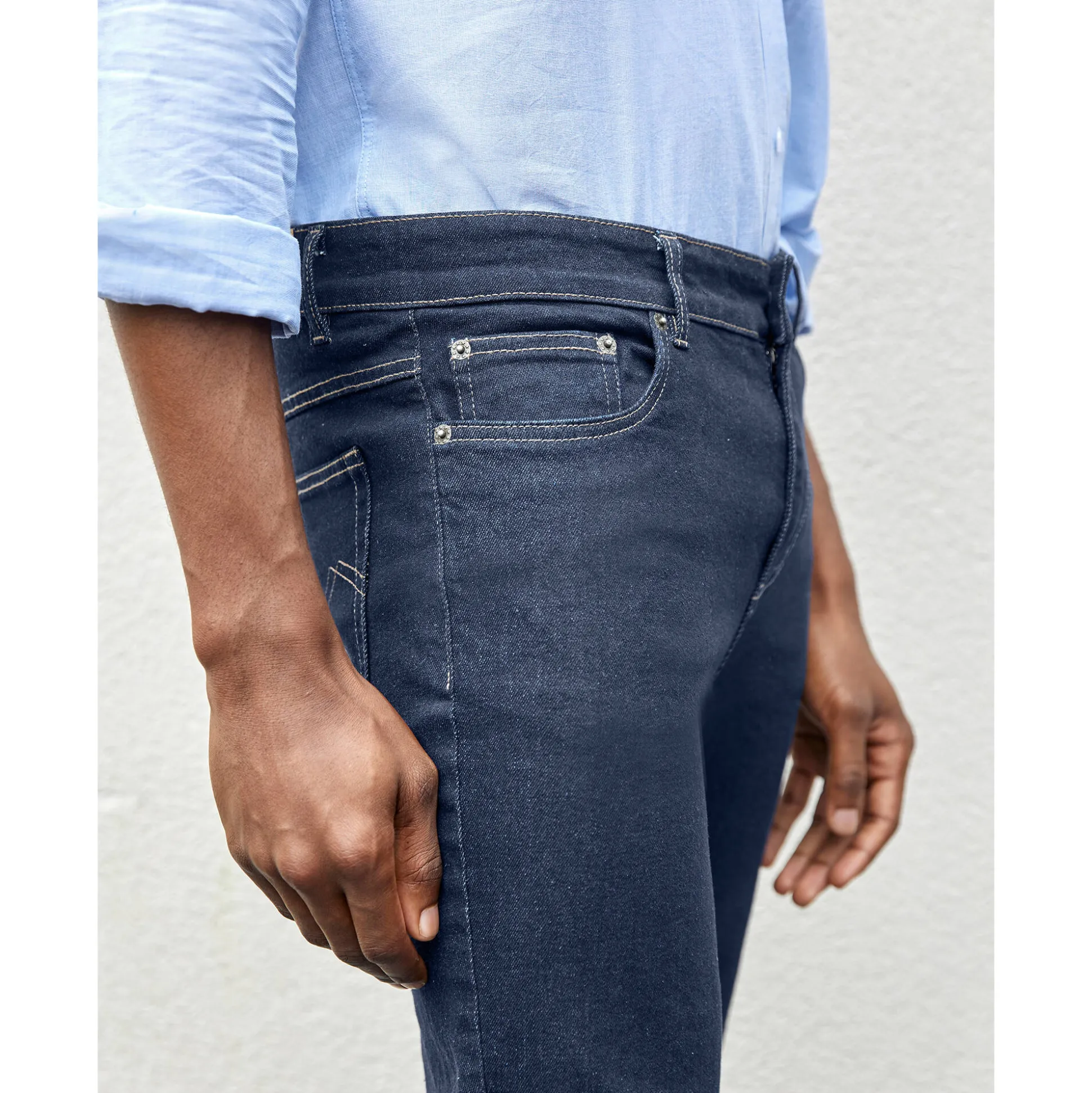 Jeans met 5 zakken in rekbaar katoen - binnenpijplengte 82 cm