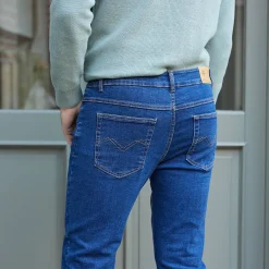 Jeans met 5 zakken in rekbaar katoen - binnenpijplengte 82 cm