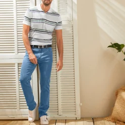 Jeans met 5 zakken in rekbaar katoen - binnenpijplengte 82 cm