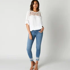 7/8-jeans met borduursel