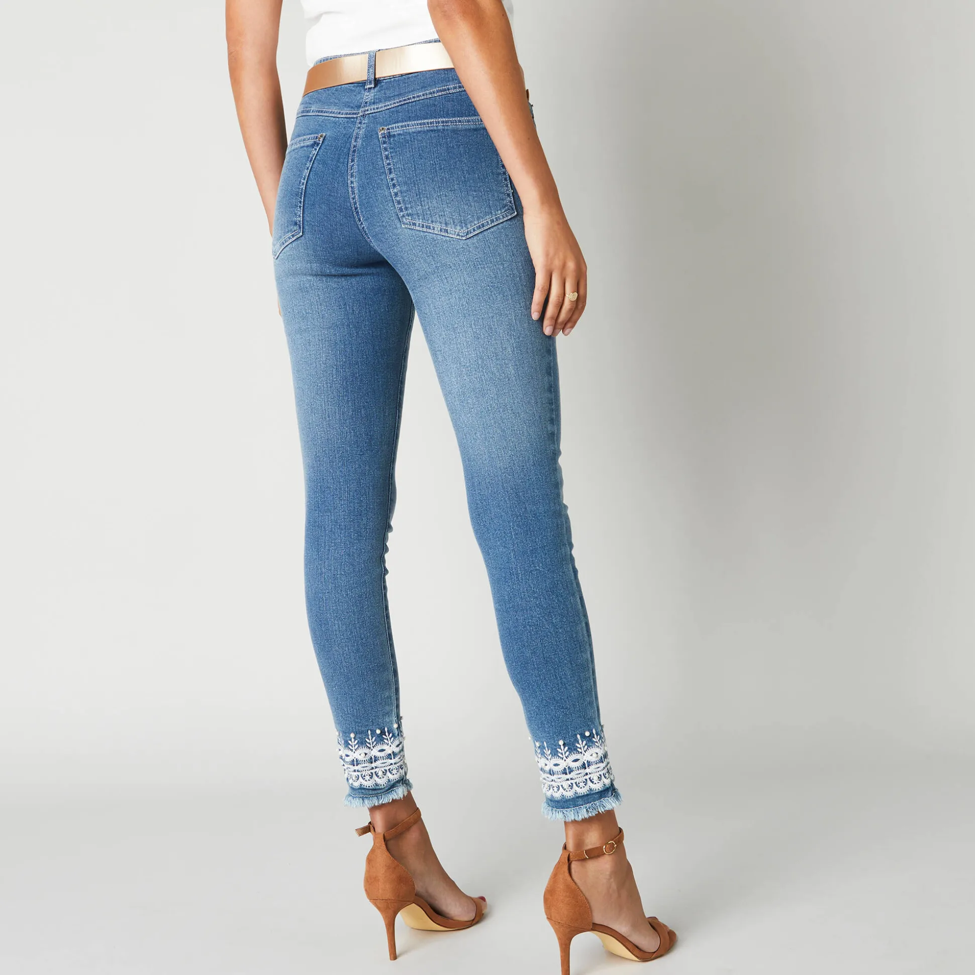 7/8-jeans met borduursel