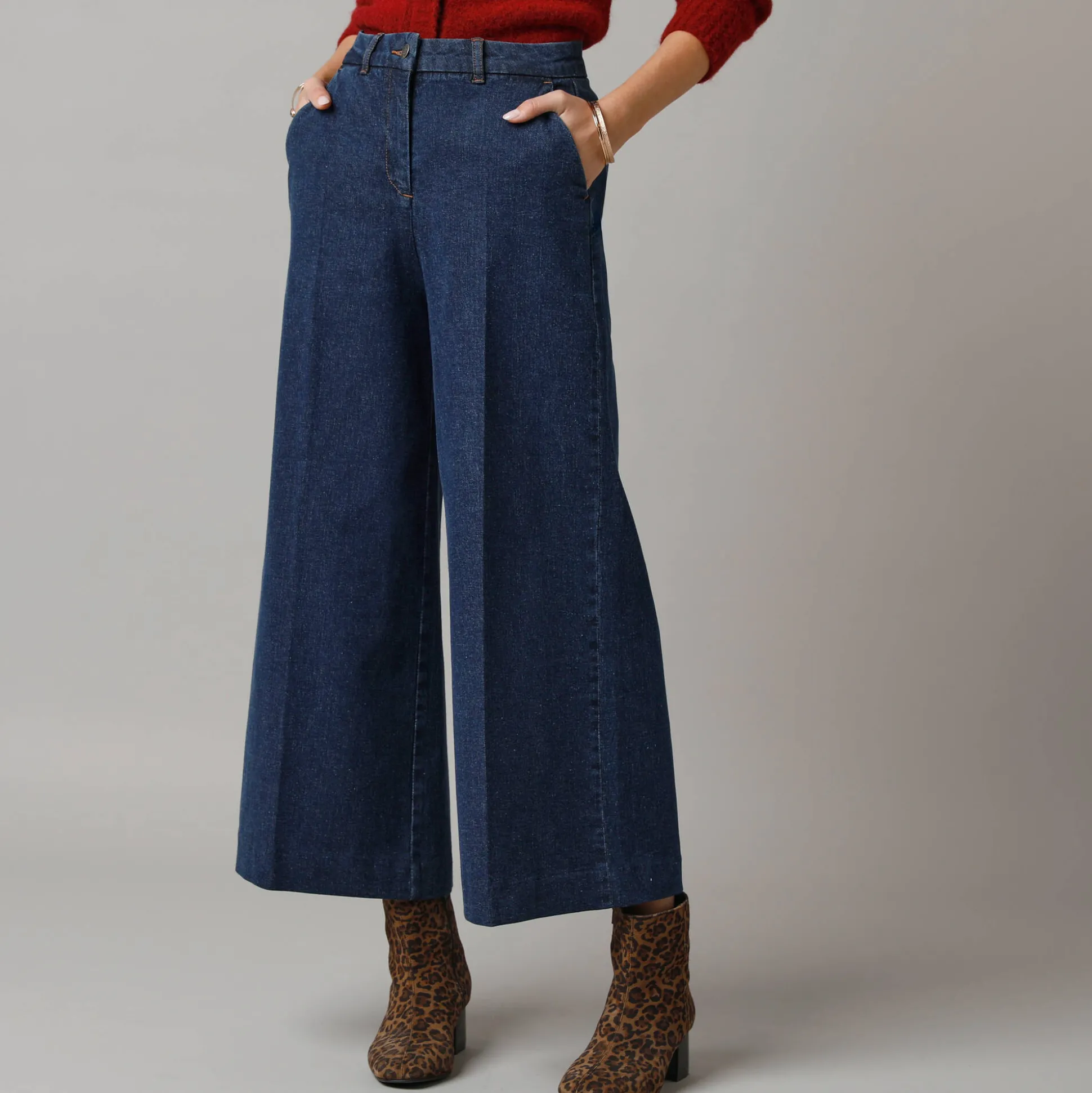 Jeans met broekrok-effect
