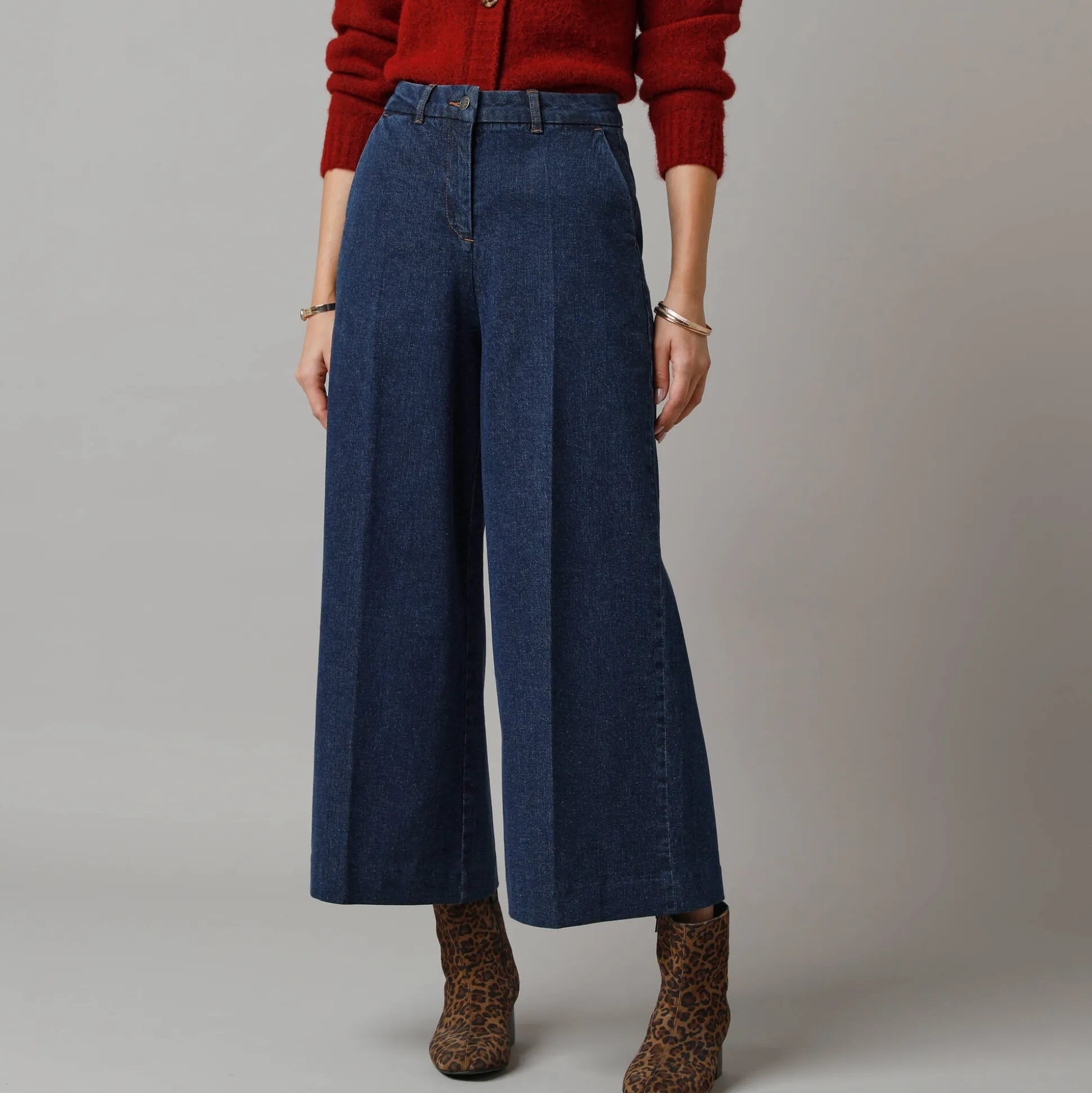 Jeans met broekrok-effect
