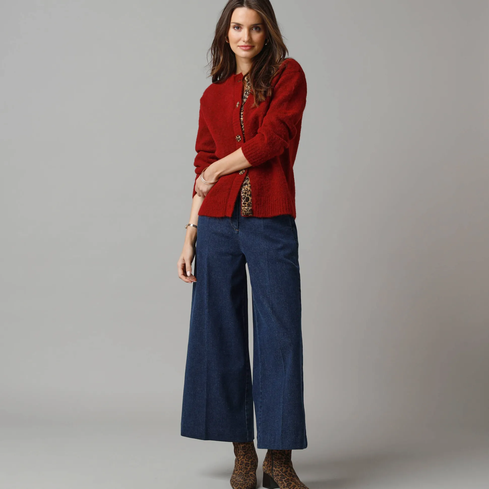 Jeans met broekrok-effect