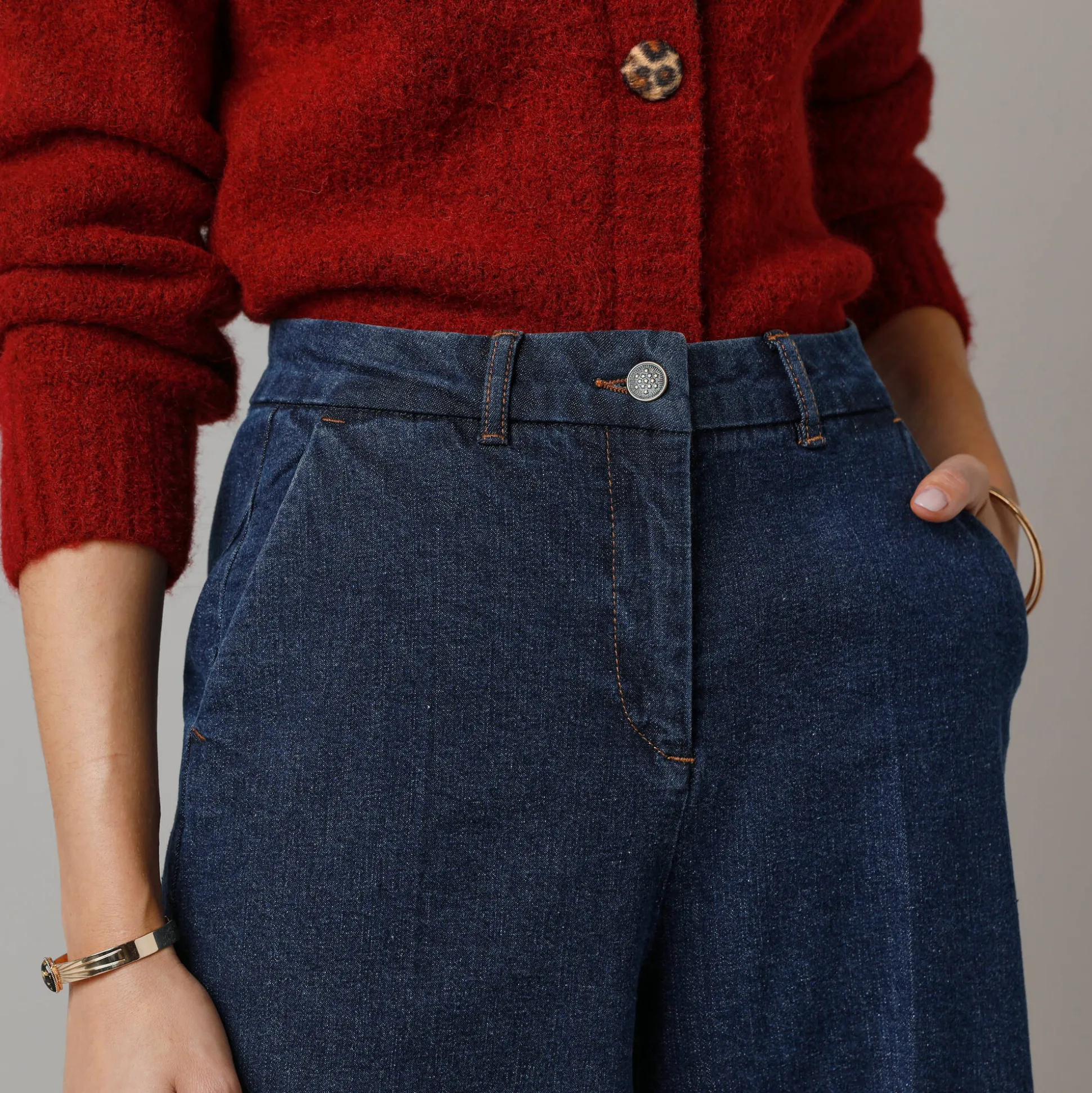 Jeans met broekrok-effect