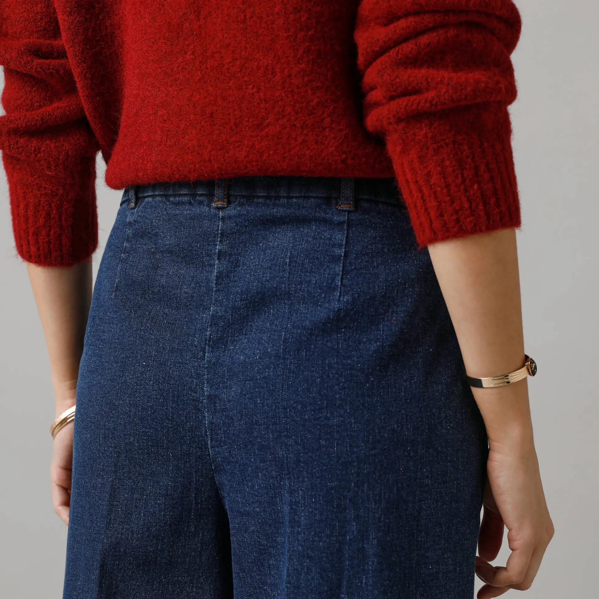 Jeans met broekrok-effect