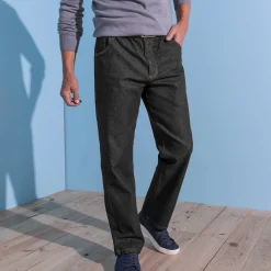 Jeans met elastische taille - binnenpijpl. 82 cm