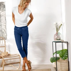 3/4-jeans met elastische taille