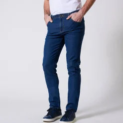 Jeans met elastische taille - binnenpijpl. 72 cm