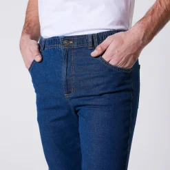 Jeans met elastische taille - binnenpijpl. 72 cm