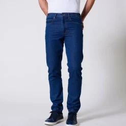 Jeans met elastische tailleband opzij - binnenpijplengte 72 cm