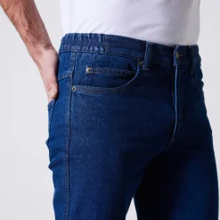 Jeans met elastische tailleband opzij - binnenpijplengte 72 cm