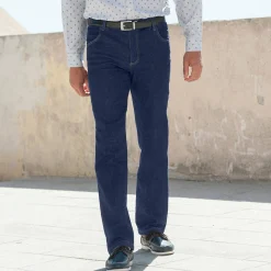 Jeans met elastische taille - binnenpijpl. 82 cm