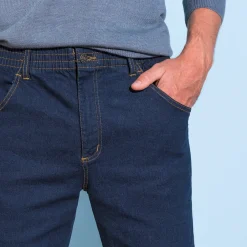 Jeans met elastische taille - binnenpijpl. 82 cm