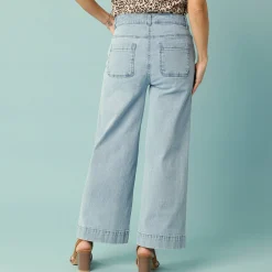 Jeans met hoge taille, voor Kleine Lengtes, binnenpijplengte 60 cm, ruim 7/8-model
