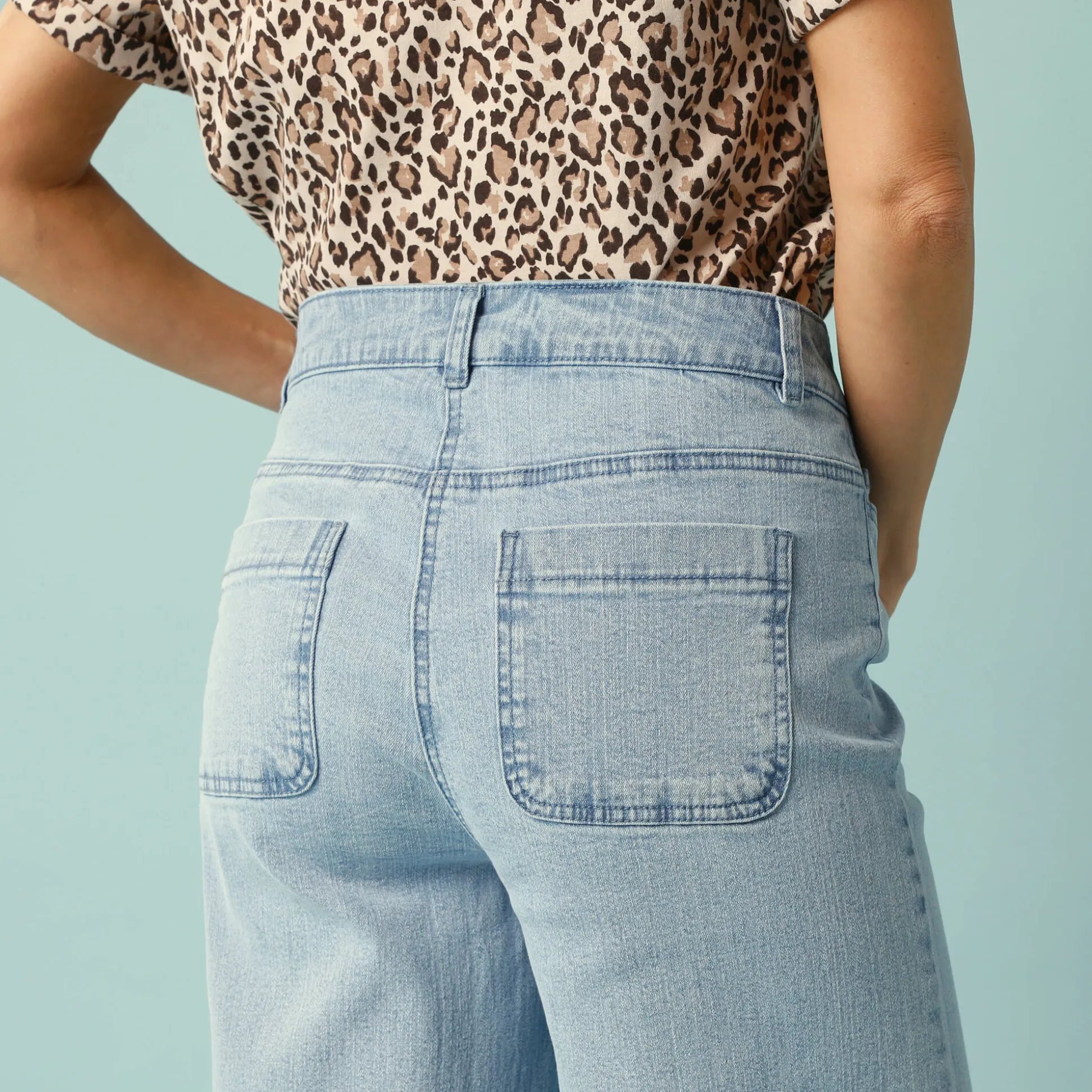 Jeans met hoge taille, voor Kleine Lengtes, binnenpijplengte 60 cm, ruim 7/8-model