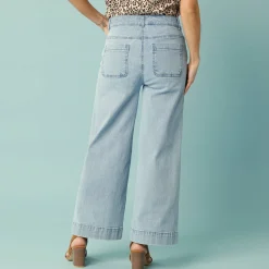Jeans met hoge taille, voor Kleine Lengtes, binnenpijplengte 65 cm, ruim 7/8-model