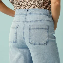 Jeans met hoge taille, voor Kleine Lengtes, binnenpijplengte 65 cm, ruim 7/8-model