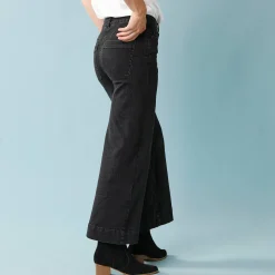 Jeans met hoge taille, voor Kleine Lengtes, binnenpijplengte 60 cm, ruim 7/8-model