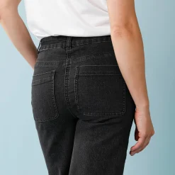 Jeans met hoge taille, voor Kleine Lengtes, binnenpijplengte 60 cm, ruim 7/8-model