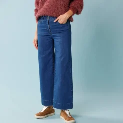 Jeans met hoge taille, voor Kleine Lengtes, binnenpijplengte 60 cm, ruim 7/8-model