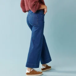 Jeans met hoge taille, voor Kleine Lengtes, binnenpijplengte 60 cm, ruim 7/8-model
