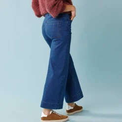 Jeans met hoge taille, voor Kleine Lengtes, binnenpijplengte 65 cm, ruim 7/8-model