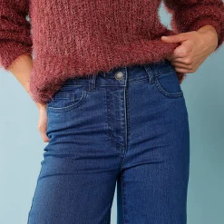 Jeans met hoge taille, voor Kleine Lengtes, binnenpijplengte 65 cm, ruim 7/8-model