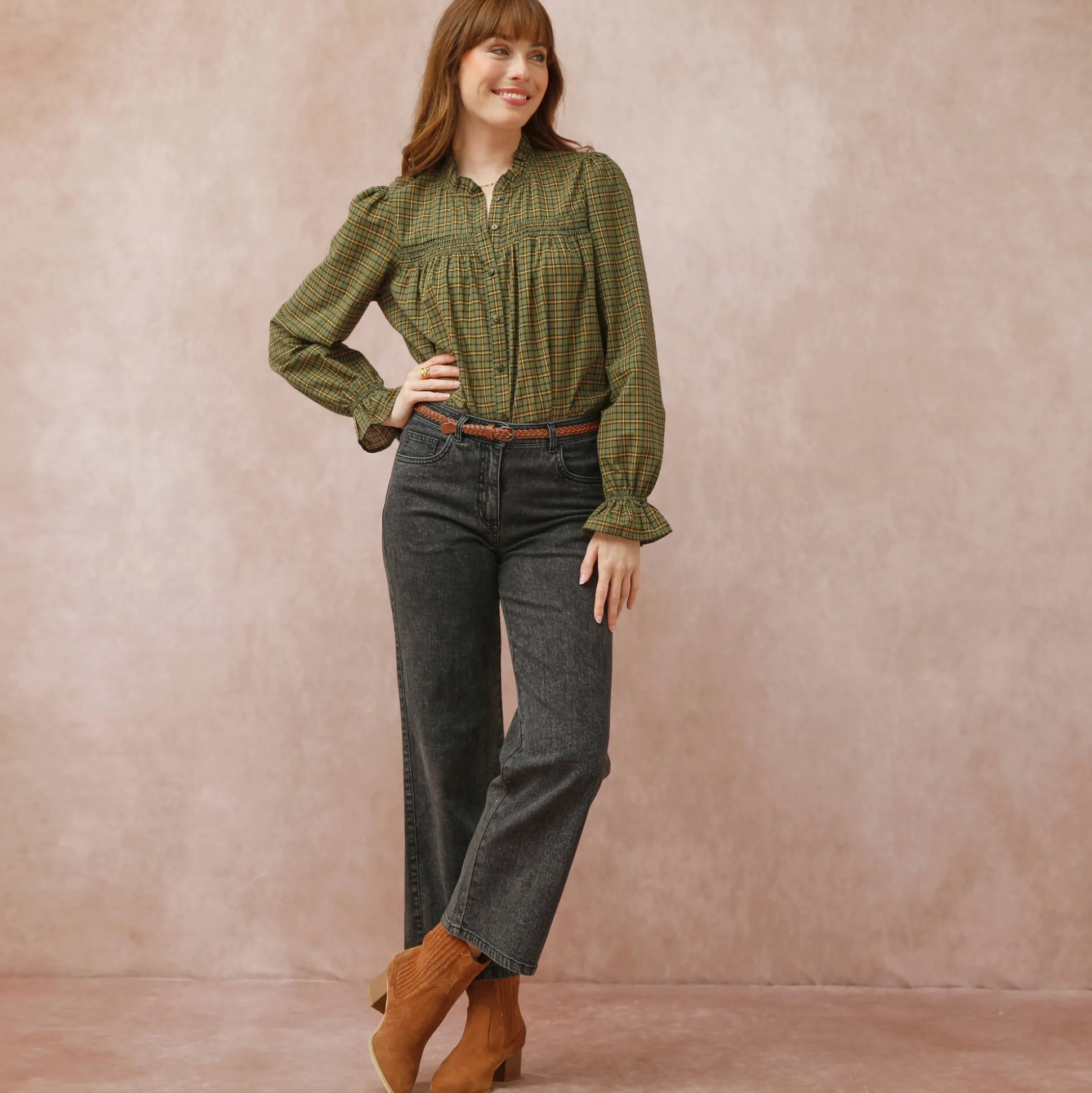 Jeans met wijde pijpen, 5 zakken