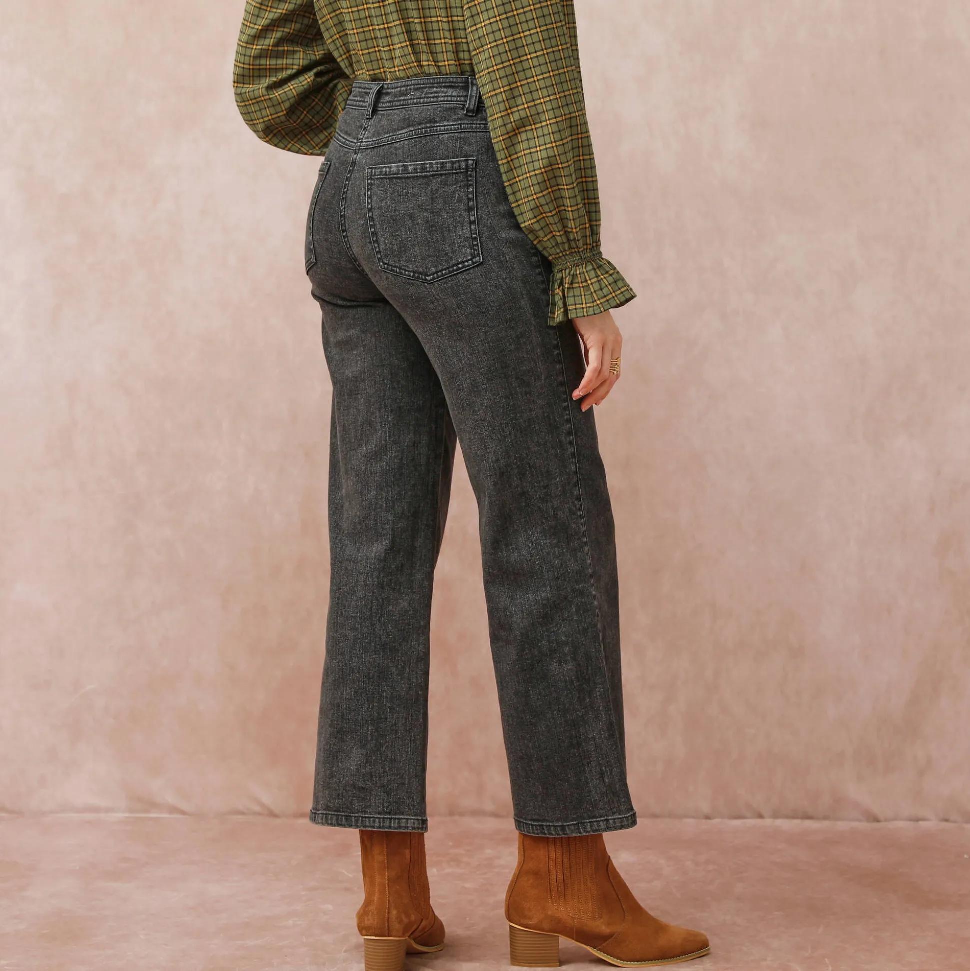 Jeans met wijde pijpen, 5 zakken