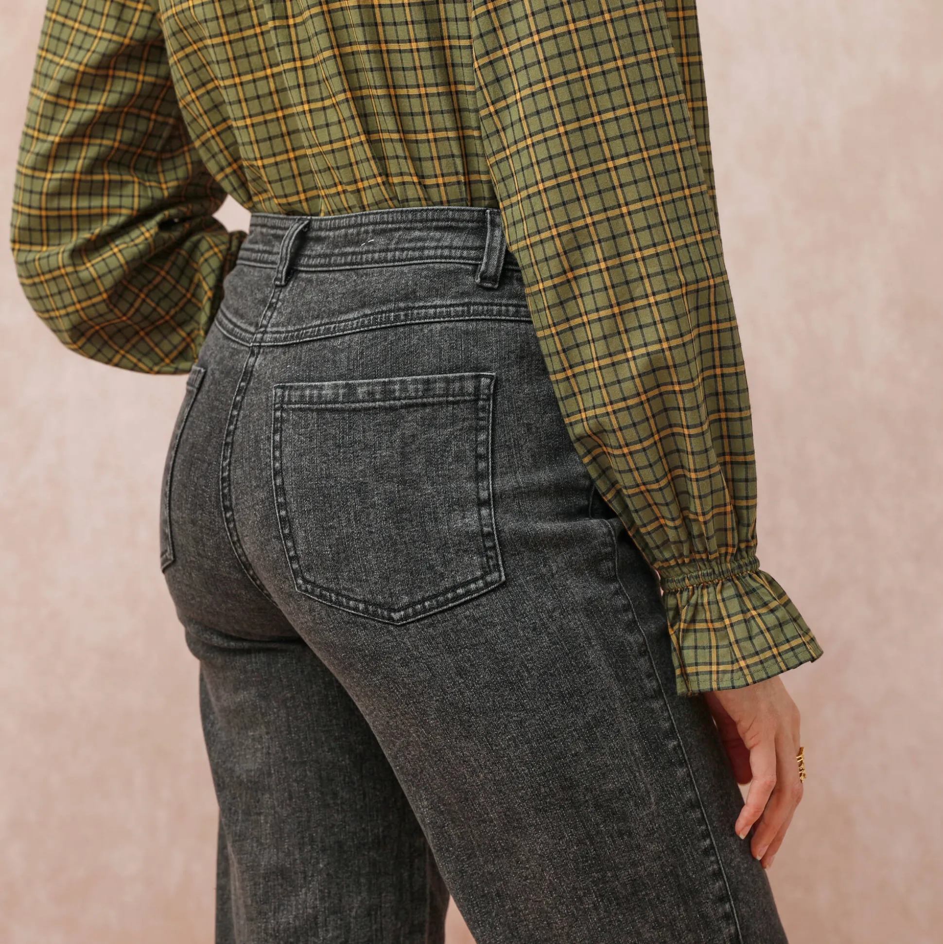 Jeans met wijde pijpen, 5 zakken