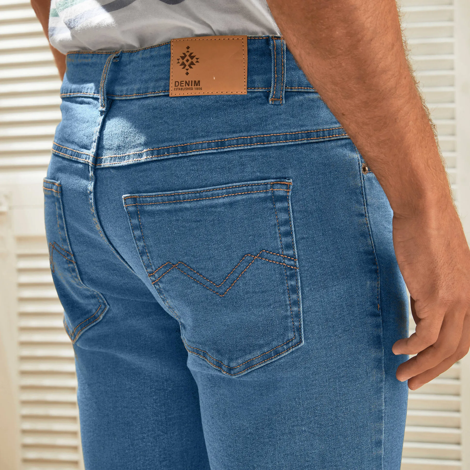 Jeans met 5-zakkenmodel, rekbaar katoen - binnenpijplengte 72 cm