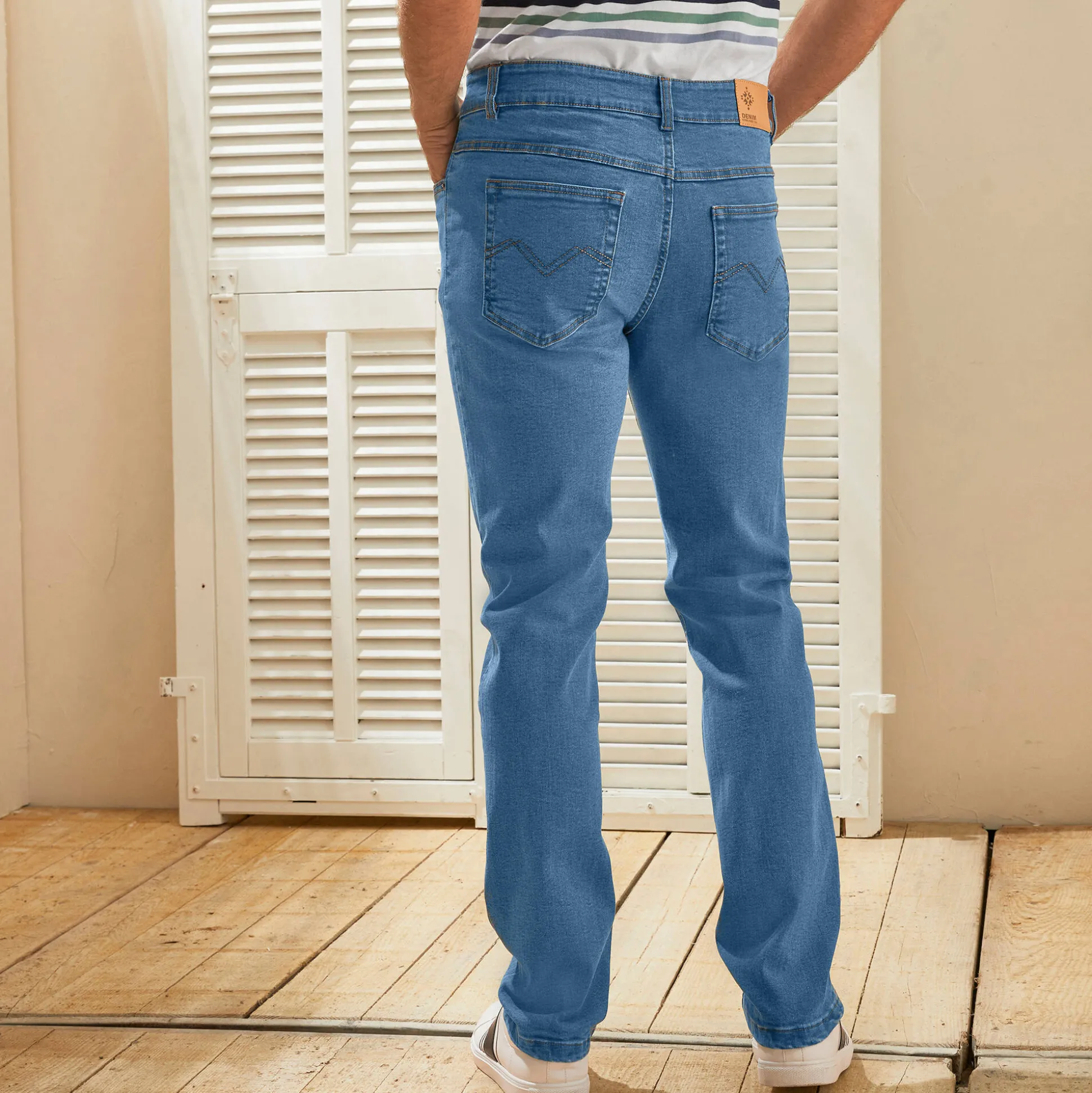 Jeans met 5-zakkenmodel, rekbaar katoen - binnenpijplengte 72 cm