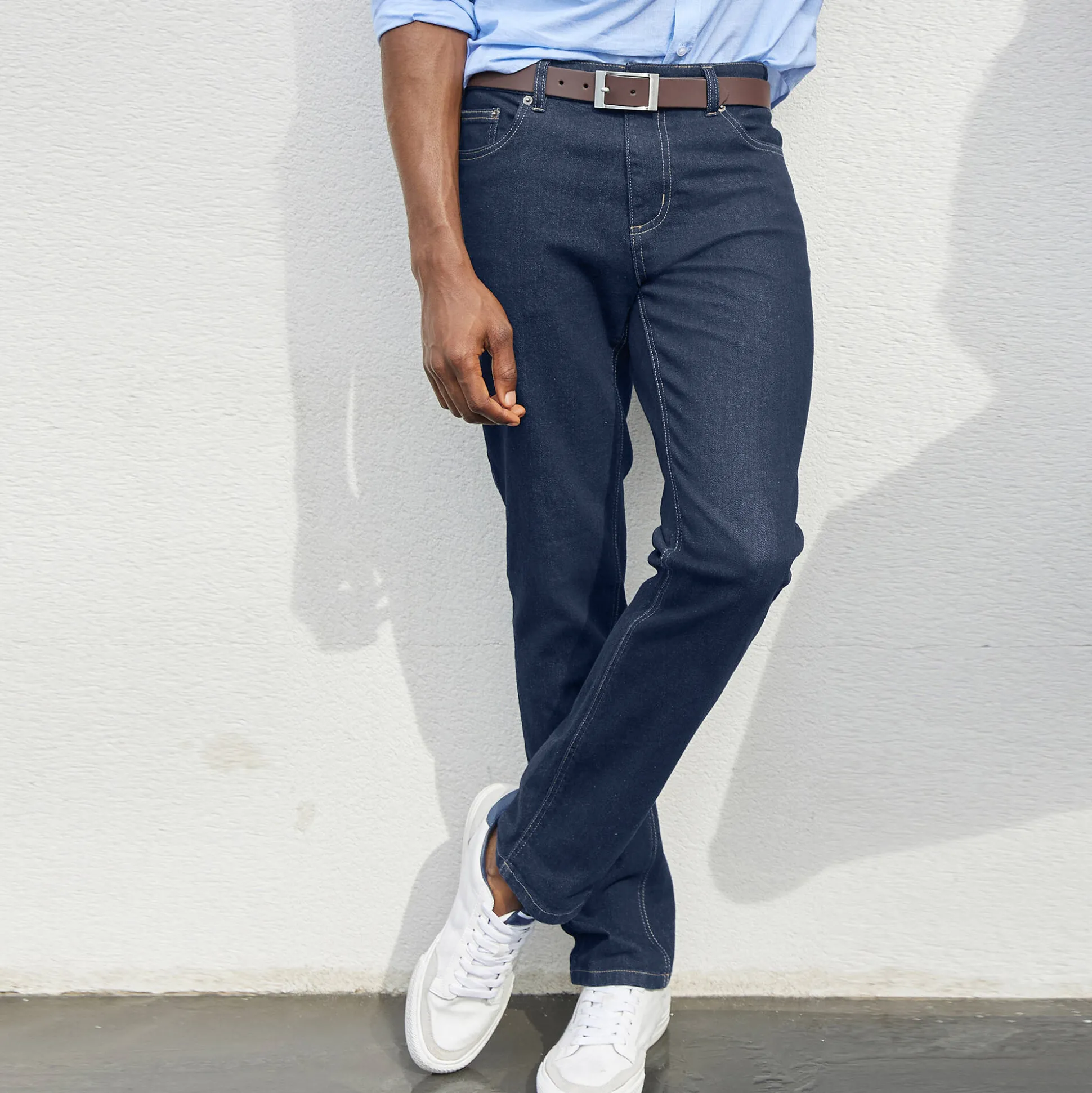 Jeans met 5-zakkenmodel, rekbaar katoen - binnenpijplengte 72 cm