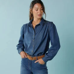 Jeansbloes, kleine lengtes