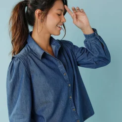 Jeansbloes, kleine lengtes