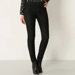 Jegging in denim met elastische taille - kleine lengte